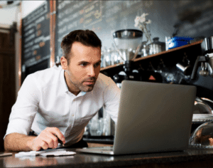 Manager Using Restaurant Management Software