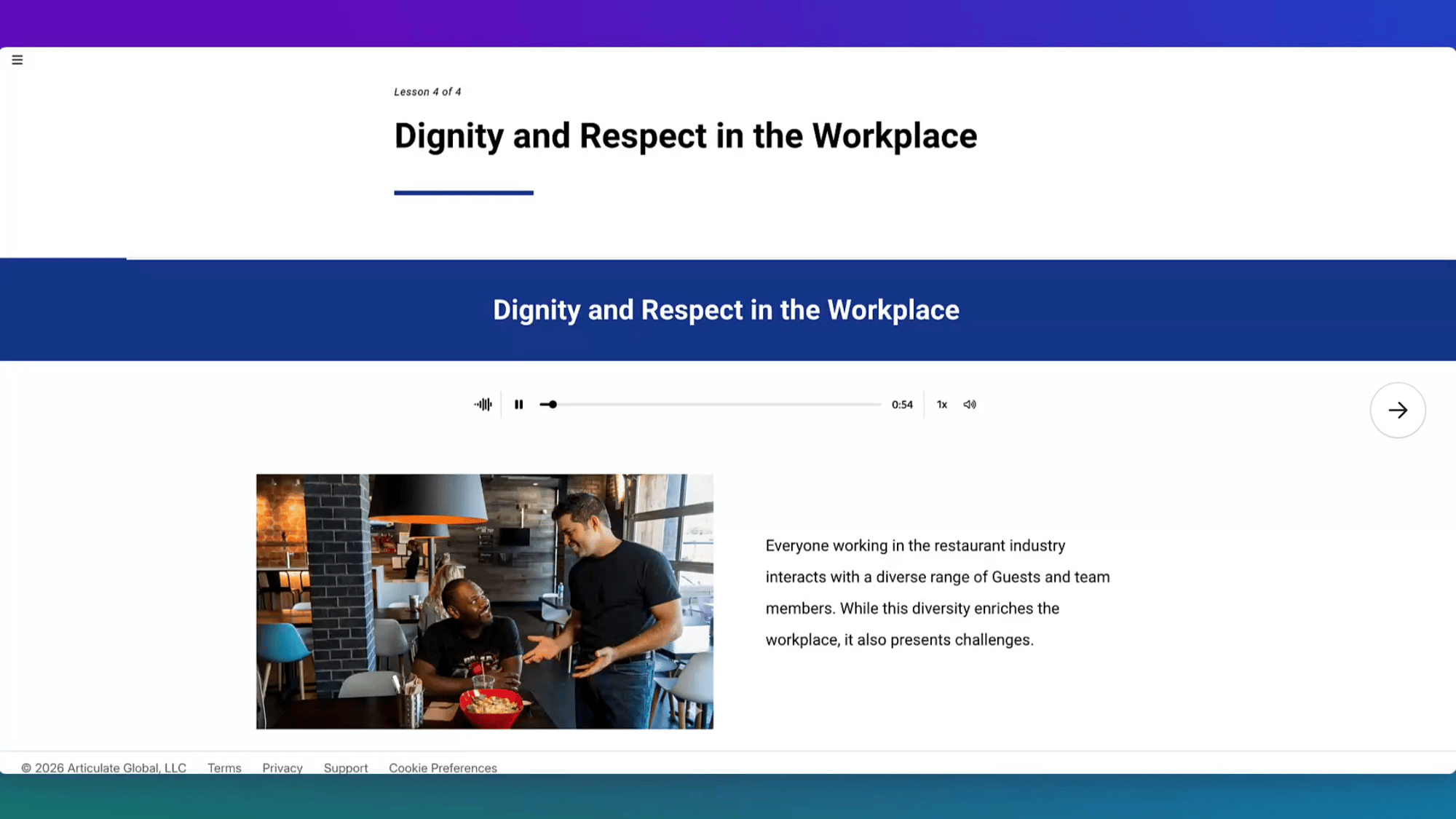 Watch a preview of the Crunchtime restaurant course, Diversity, Equity, Inclusion, and Belonging (DEIB)