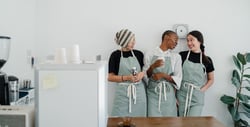 Young Group of Waitresses