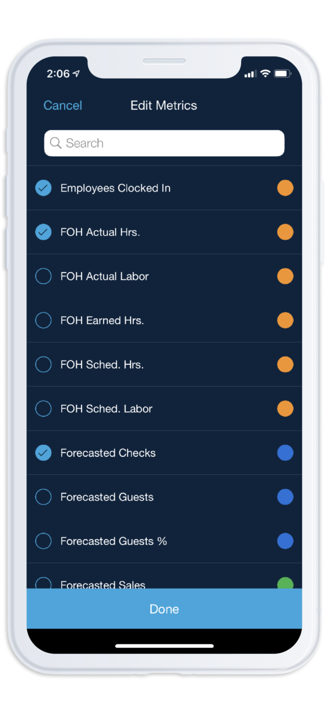 Customizable metrics based on your needs