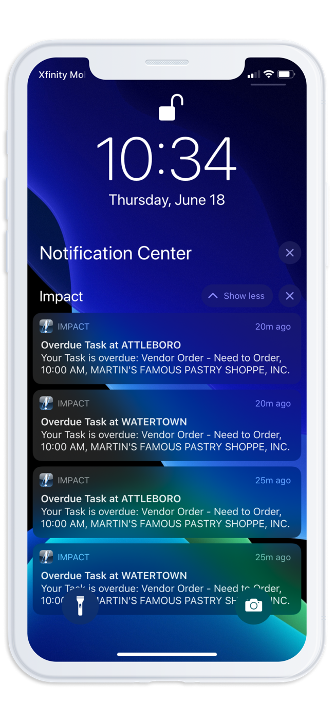 Receive realtime push notifications