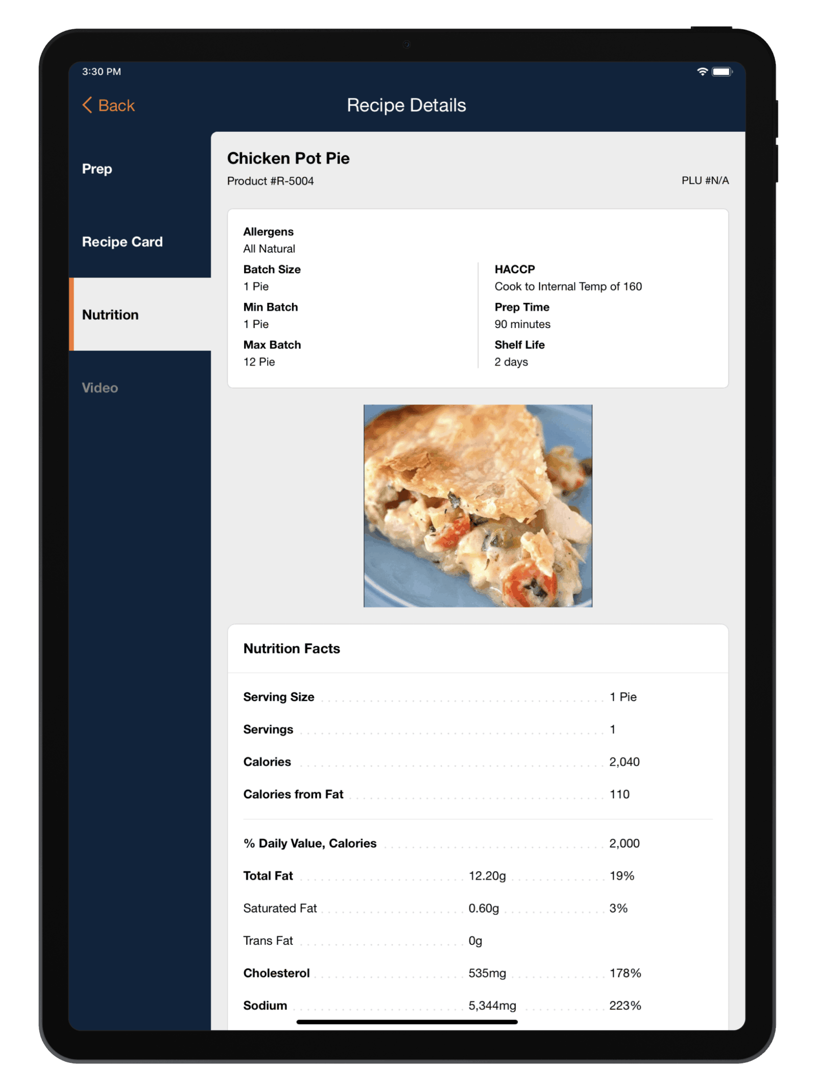 Restaurant Food Prep Mobile App