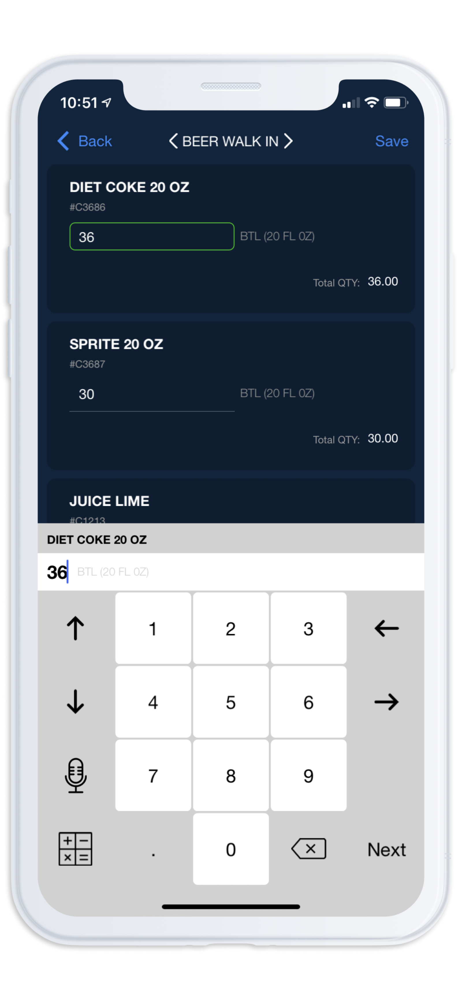 Restaurant Inventory Counter Mobile App