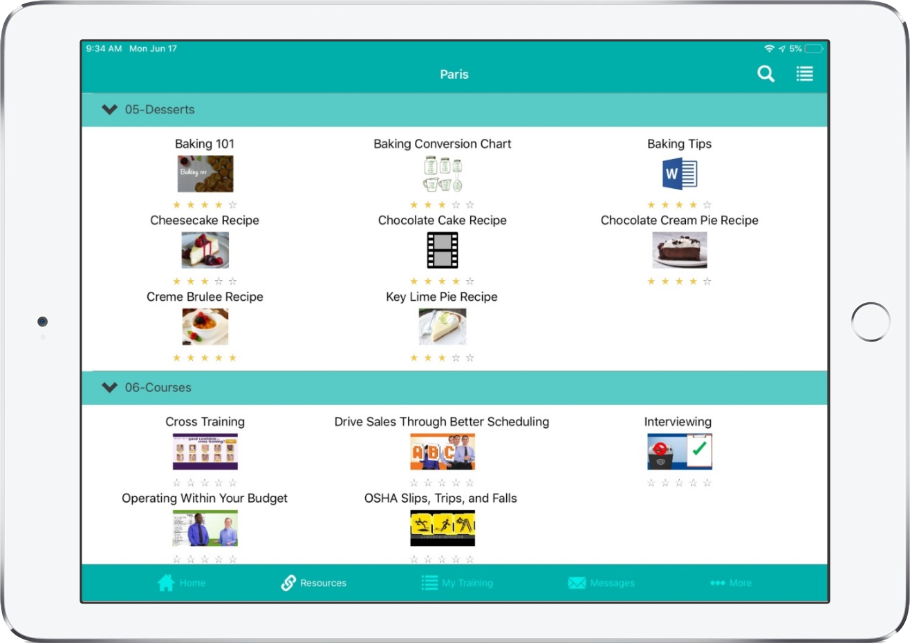 TalentLink Mobile App Resources in iPad frame