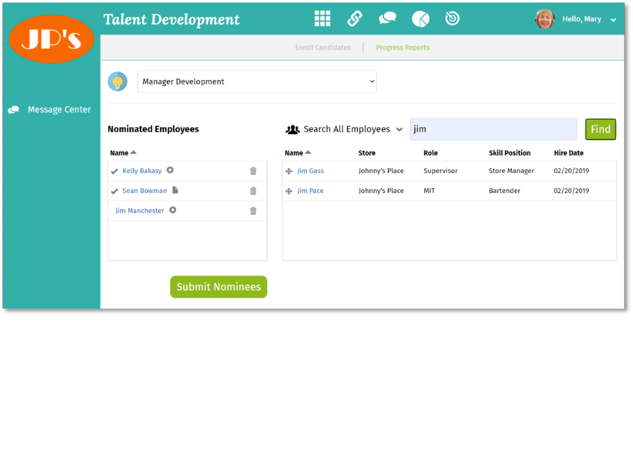 TalentLink Candidate Nomination